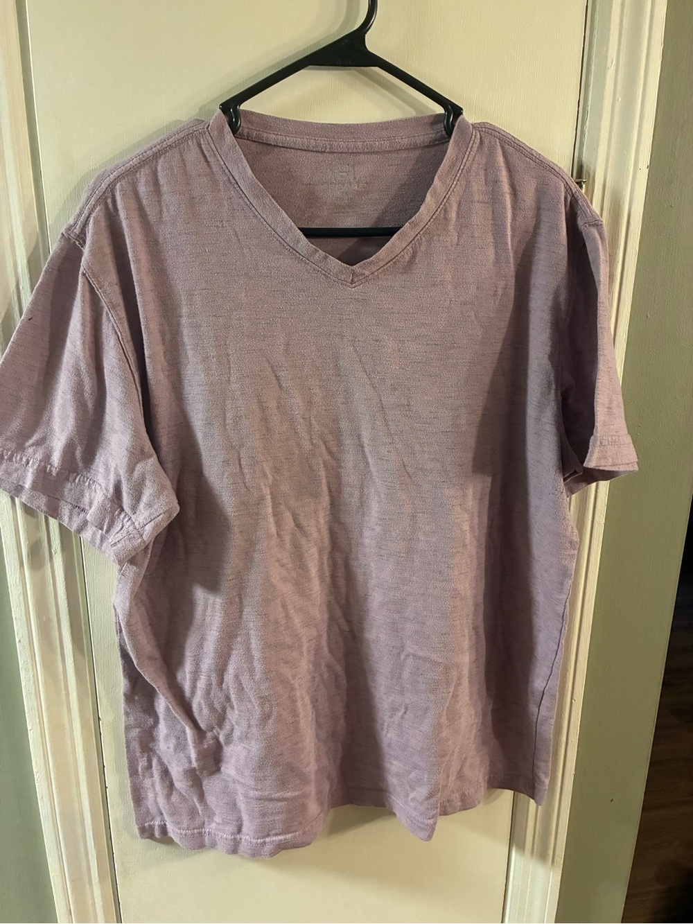Men’s Large George Light Lavender Short Sleeve Shirt Cotton And Polyester